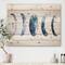 Designart - Magic Blue Moon Phases - Bohemian & Eclectic Print on Natural Pine Wood